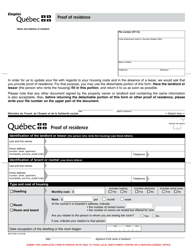 Form SR-2136A Proof of Residence - Quebec, Canada, Page 2