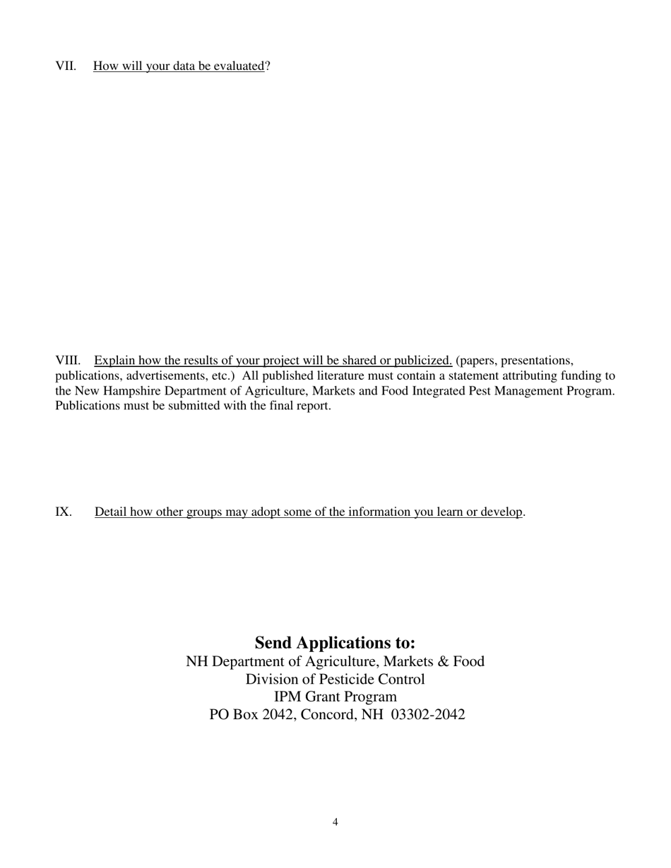 Ipm Grant Application - New Hampshire, Page 4