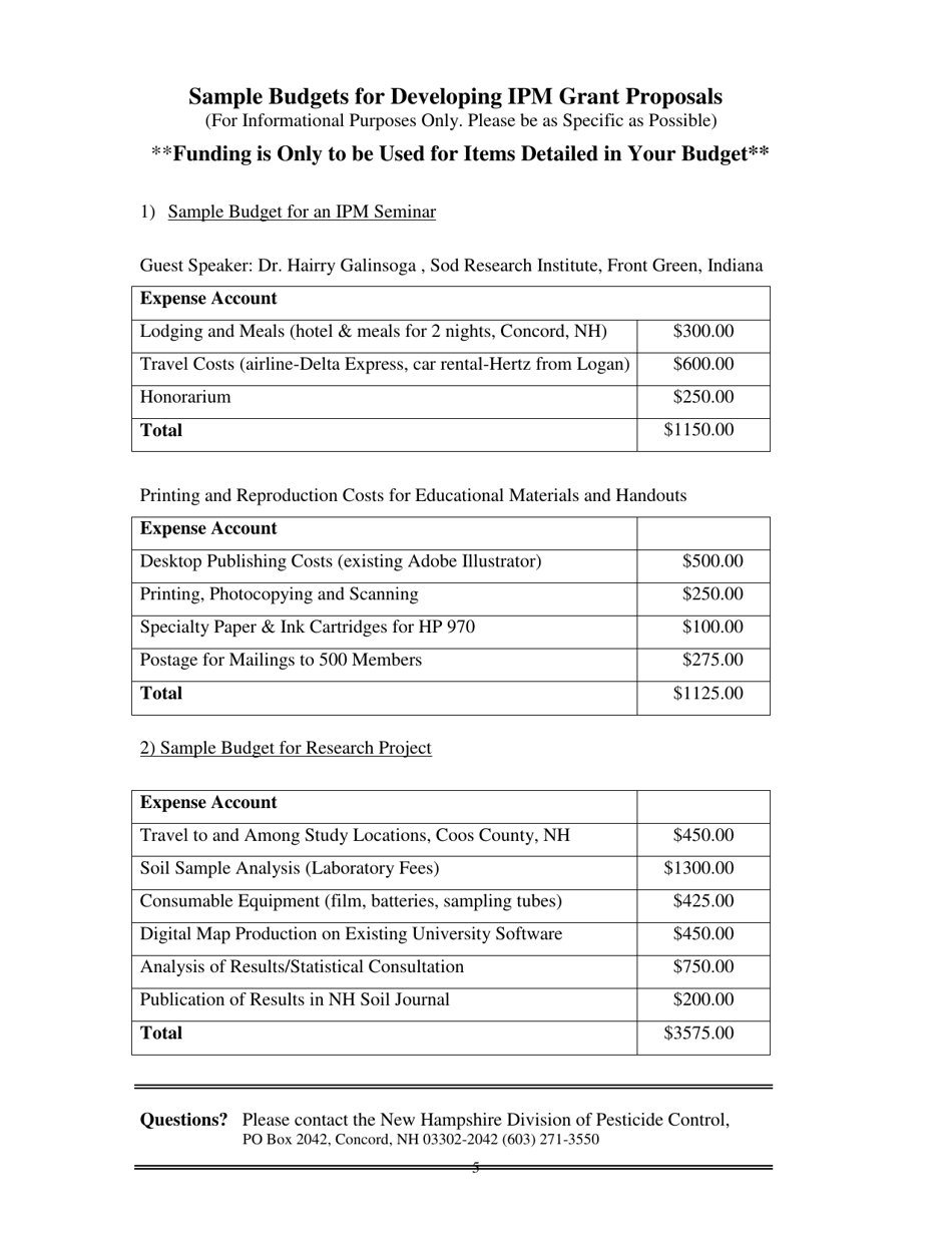 Ipm Grant Application - New Hampshire, Page 5