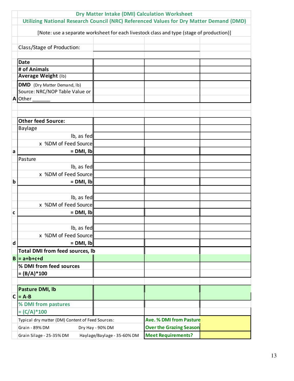 Organic System Plan (Osp)- Livestock Production - New Hampshire, Page 13