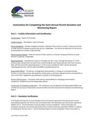 Document preview: Instructions for Form NHDES-A-01-021 Title V Operating Permit Semi-annual Permit Deviation and Monitoring Report - New Hampshire
