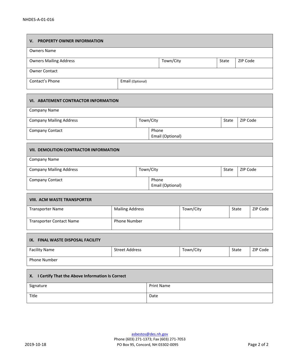 Form NHDES-A-01-016 - Fill Out, Sign Online and Download Printable PDF ...