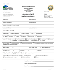 Form NHDES-W-03-004 &quot;Abandoned Well Registration Report&quot; - New Hampshire