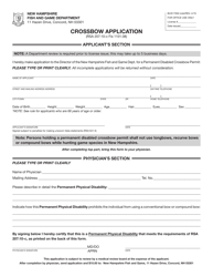 Form BUS17002 Permanent Disabled Crossbow Permit Application - New Hampshire, Page 3
