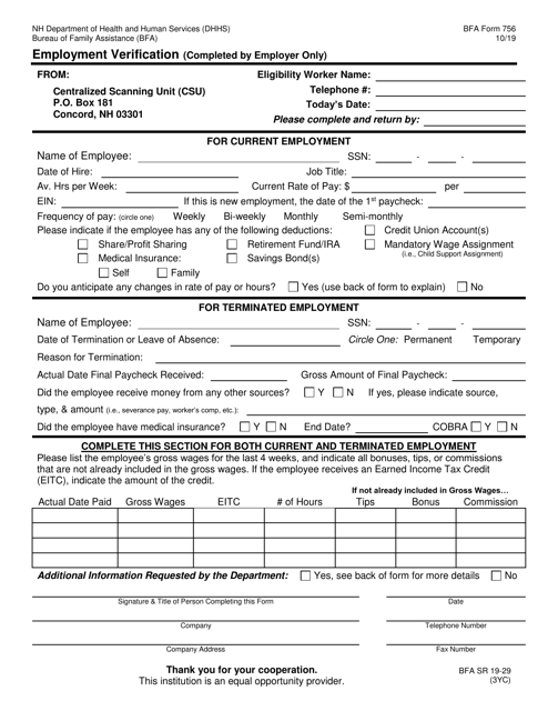 BFA Form 756  Printable Pdf