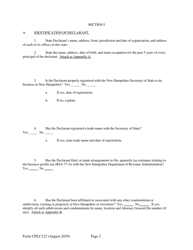 Form CPLC122 Application for 10 Residential Unit Exemption - New Hampshire, Page 2