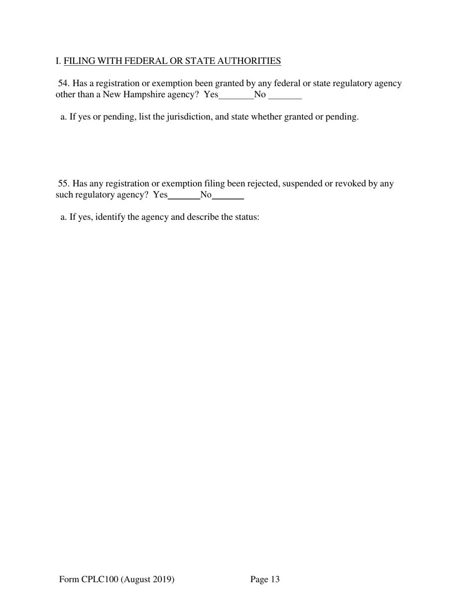 Form CPLC100 Comprehensive Registration Application - New Hampshire, Page 13