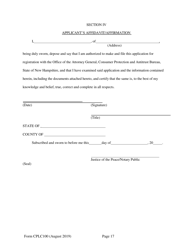 Form CPLC100 Comprehensive Registration Application - New Hampshire, Page 17