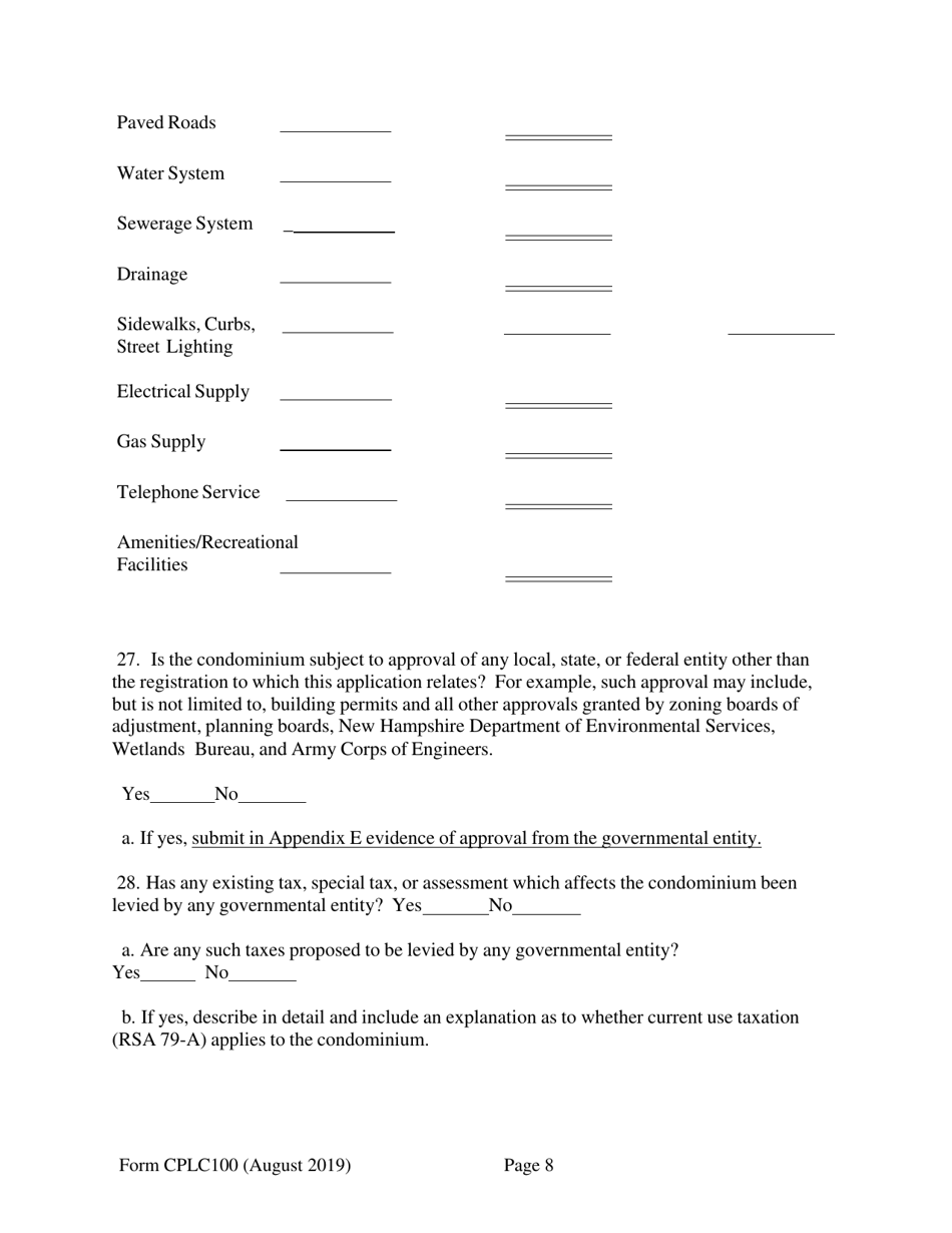 Form CPLC100 Comprehensive Registration Application - New Hampshire, Page 8