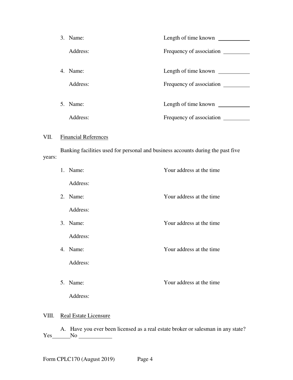 Form CPLC170 Principals Background Statement - New Hampshire, Page 4