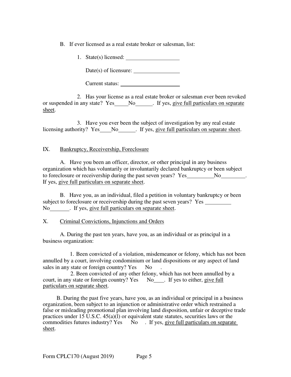 Form CPLC170 Principals Background Statement - New Hampshire, Page 5
