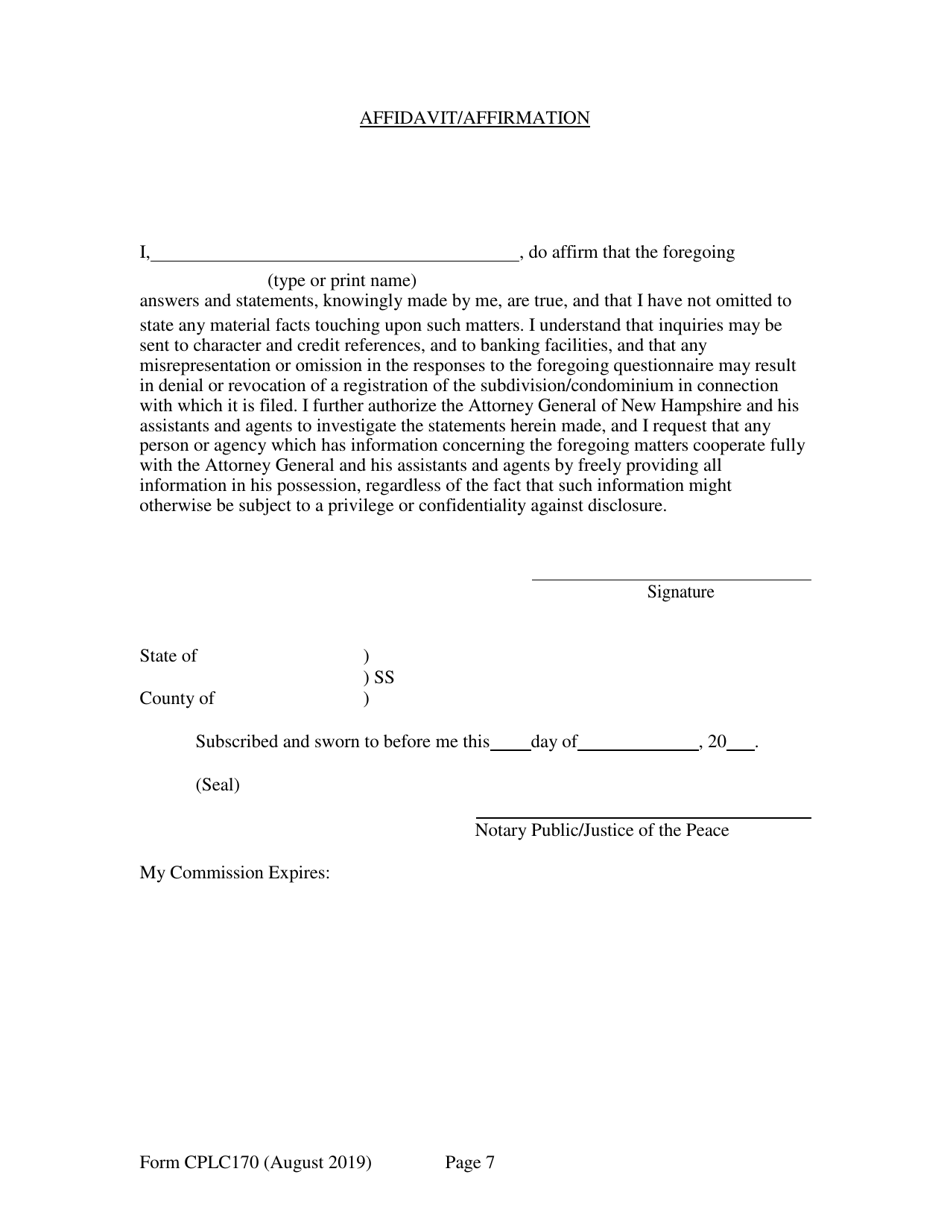 Form CPLC170 Principals Background Statement - New Hampshire, Page 7