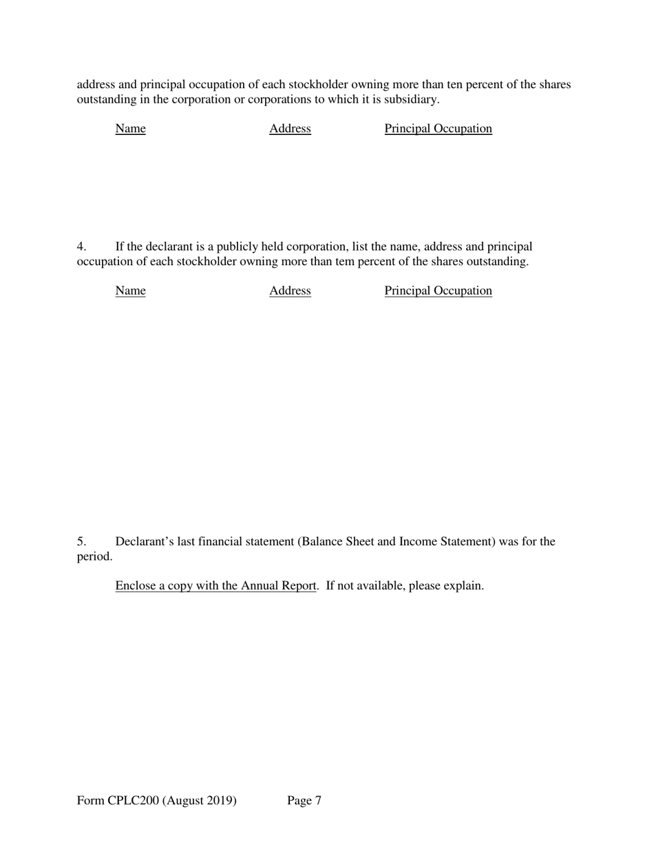 Form CPLC200 Annual Report for Condominium - New Hampshire, Page 7