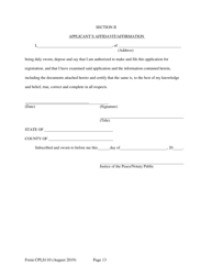 Form CPLS110 Abbreviated Registration Application - New Hampshire, Page 13