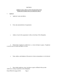 Form CPLS110 Abbreviated Registration Application - New Hampshire, Page 2