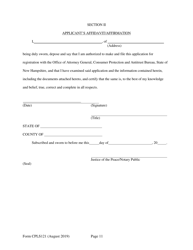 Form CPLS121 Application for 25 Unit Exemption - New Hampshire, Page 11