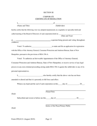 Form CPLS121 Application for 25 Unit Exemption - New Hampshire, Page 12