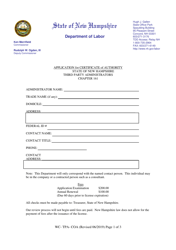Document preview: Form WC-TPA-COA Application for Certificate of Authority - New Hampshire