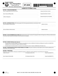 Form DP-2848 Power of Attorney (Poa) - New Hampshire