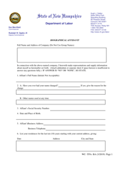 Document preview: Form WC-TPA-BA Biographical Affidavit - New Hampshire