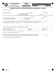 Form ADDLINFO Additional Line Information Worksheet - New Hampshire, Page 2