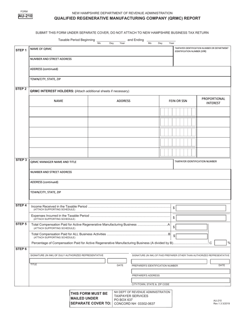 Form AU-210  Printable Pdf