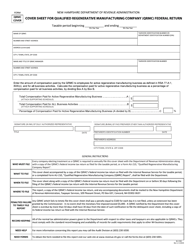Document preview: Form QRMC COVER (AU-210A) Cover Sheet for Qualified Regenerative Manufacturing Company (Qrmc) Federal Return - New Hampshire