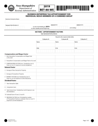 Document preview: Form BET-80-WE Combined Group Business Tax Apportionment - New Hampshire
