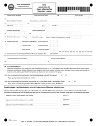 Form CD-3 Application for Meals and Rentals Tax Operators License - New Hampshire, Page 2