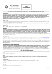 Instructions for Form CD-3 &quot;Application for Meals &amp; Rentals Tax Operators License&quot; - New Hampshire