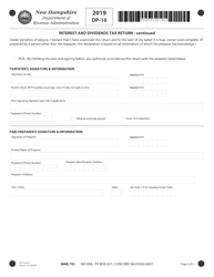 Form DP-10 Interest and Dividends Tax Return - New Hampshire, Page 5