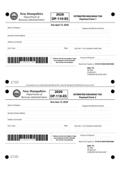 Form DP-110-ES Estimated Railroad Tax Payment Forms - New Hampshire, Page 2