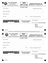 Form DP-111-ES Estimated Private Rail Car Railroad Tax Payment Forms - New Hampshire, Page 2