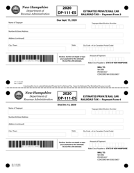 Form DP-111-ES Estimated Private Rail Car Railroad Tax Payment Forms - New Hampshire, Page 3