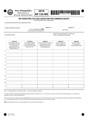 Document preview: Form DP-132-WE Net Operating Loss (Nol) Deduction for Combined Groups - New Hampshire