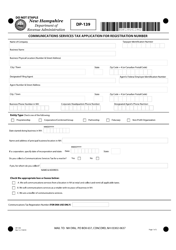 Form DP-139 Communications Services Tax Application for Registration Number - New Hampshire