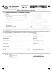 Form DP-153 Medicaid Enhancement Tax Return - New Hampshire, Page 2