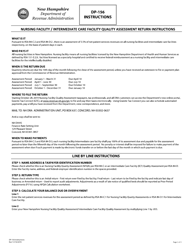 Instructions for Form DP-156 Nursing Facility / Intermediate Care Facility Quality Assessment Return - New Hampshire