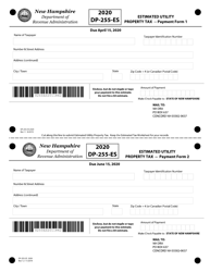 Form DP-255-ES Utility Property Tax Quarterly Payment Forms - New Hampshire, Page 2
