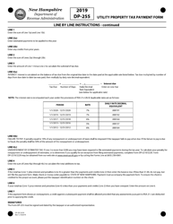 Form DPP-255 Utility Property Tax Return - New Hampshire, Page 3