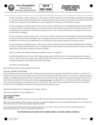 Instructions for Form NH-1040 Proprietorship or Jointly Owned Property Business Profits Tax Return - New Hampshire, Page 5