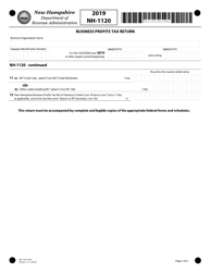 Form NH-1120 Business Profits Tax Return - New Hampshire, Page 3