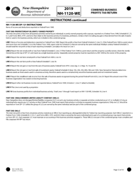 Instructions for Form NH-1120-WE Combined Business Profits Tax Return - New Hampshire, Page 12