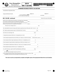 Form NH-1120-WE Combined Business Profits Tax Return - New Hampshire, Page 3