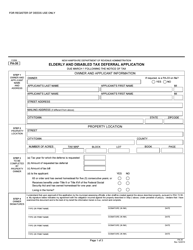 Form PA-30 Elderly and Disabled Tax Deferral Application - New Hampshire