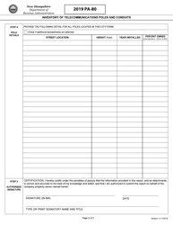 Form PA-80 Inventory of Telecommunications Poles and Conduits - New Hampshire, Page 2