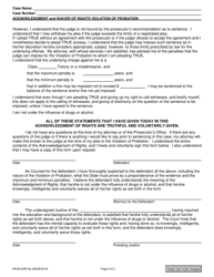 Form NHJB-4056-SE Acknowledgment and Waiver of Rights Violation of Probation - New Hampshire, Page 2