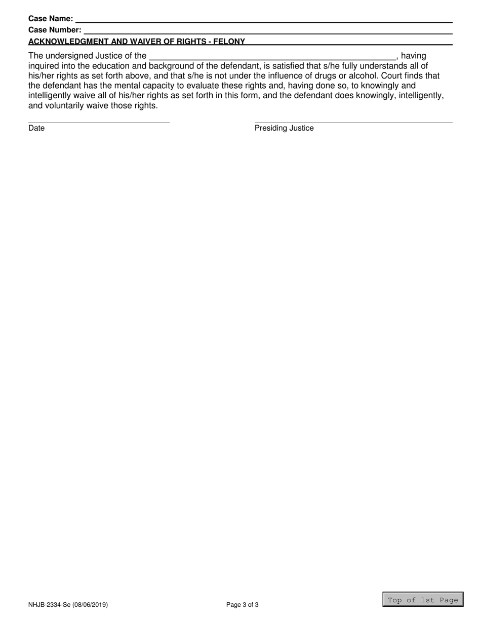 Form NHJB-2334-SE Acknowledgment and Waiver of Rights - Felony - New Hampshire, Page 3