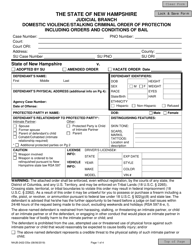 Form NHJB-2422-DSE Domestic Violence/Stalking Criminal Order of Protection Including Orders and Conditions of Bail - New Hampshire