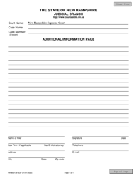 Document preview: Form NHJB-3139-SUP Additional Information Page - New Hampshire